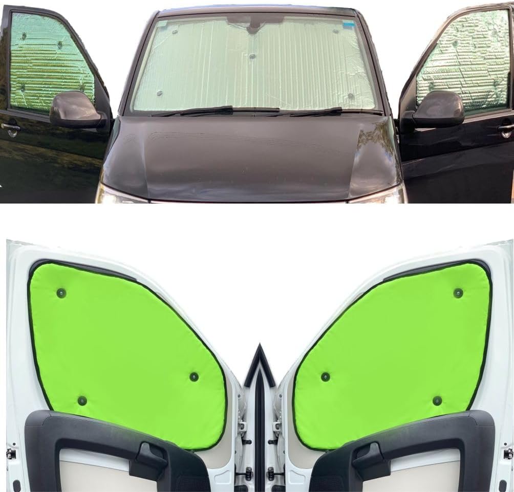 Window Blind Kit Compatible With Mercedes E-Vito Tourer (Years 2020-Date) (Front Set) With Backing Colour in Flourescent Yellow, Reversible