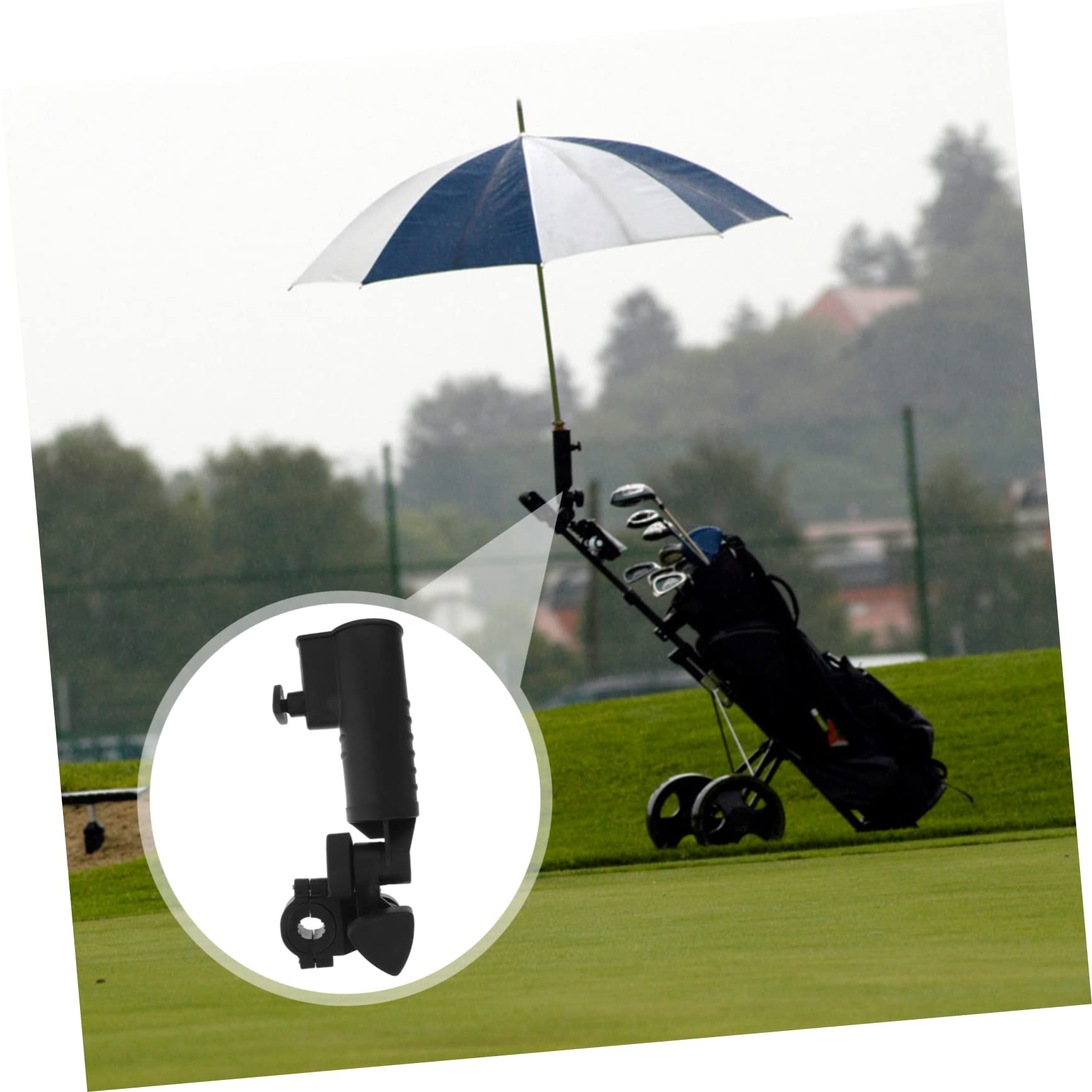 Golf-Trolley Regenschirmhalter Für Runde Griffe Verstellbarer Schirmclip Für Kinderwagen Rollstühle Und Campingstühle Schützt Vor Sonne Und Regen Langlebige Und Praktische