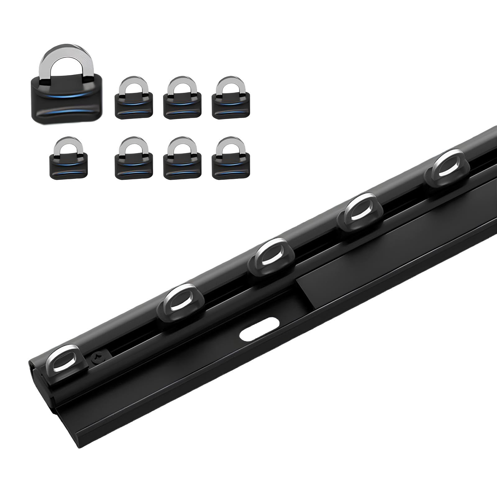 Système de rail de plafond ultra fin en aluminium noir haut de gamme