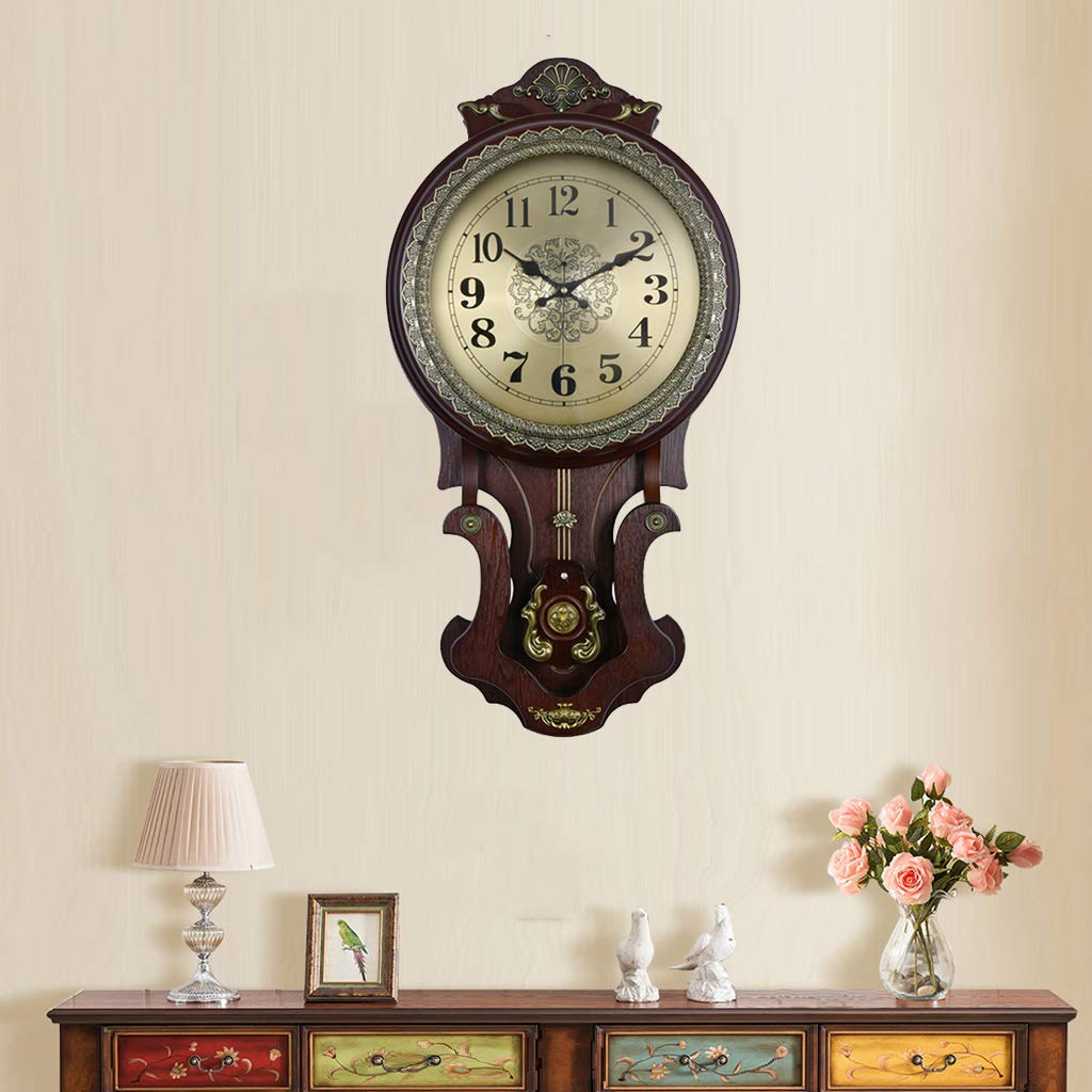 Amazon.co.jp: Vintage Pendulum Clock / Creative Wooden Wall Clock