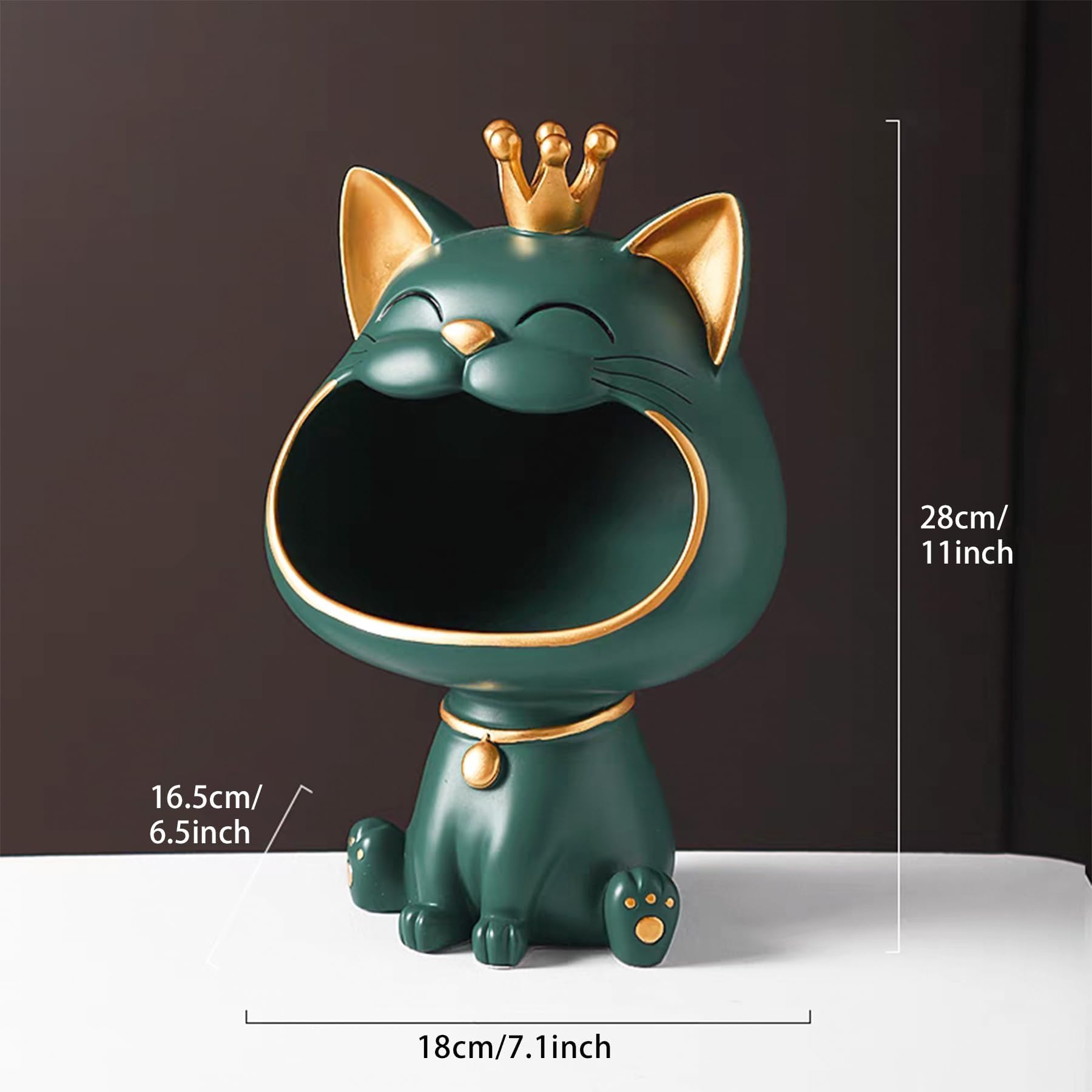Statua di Gatto, Scultura Portafortuna Gatto, Scultura per la Casa e il Soggiorno per l'Ingresso Gatto che Ride Scatola per la Conservazione delle Chiavi, Scatola per Piccoli Oggetti