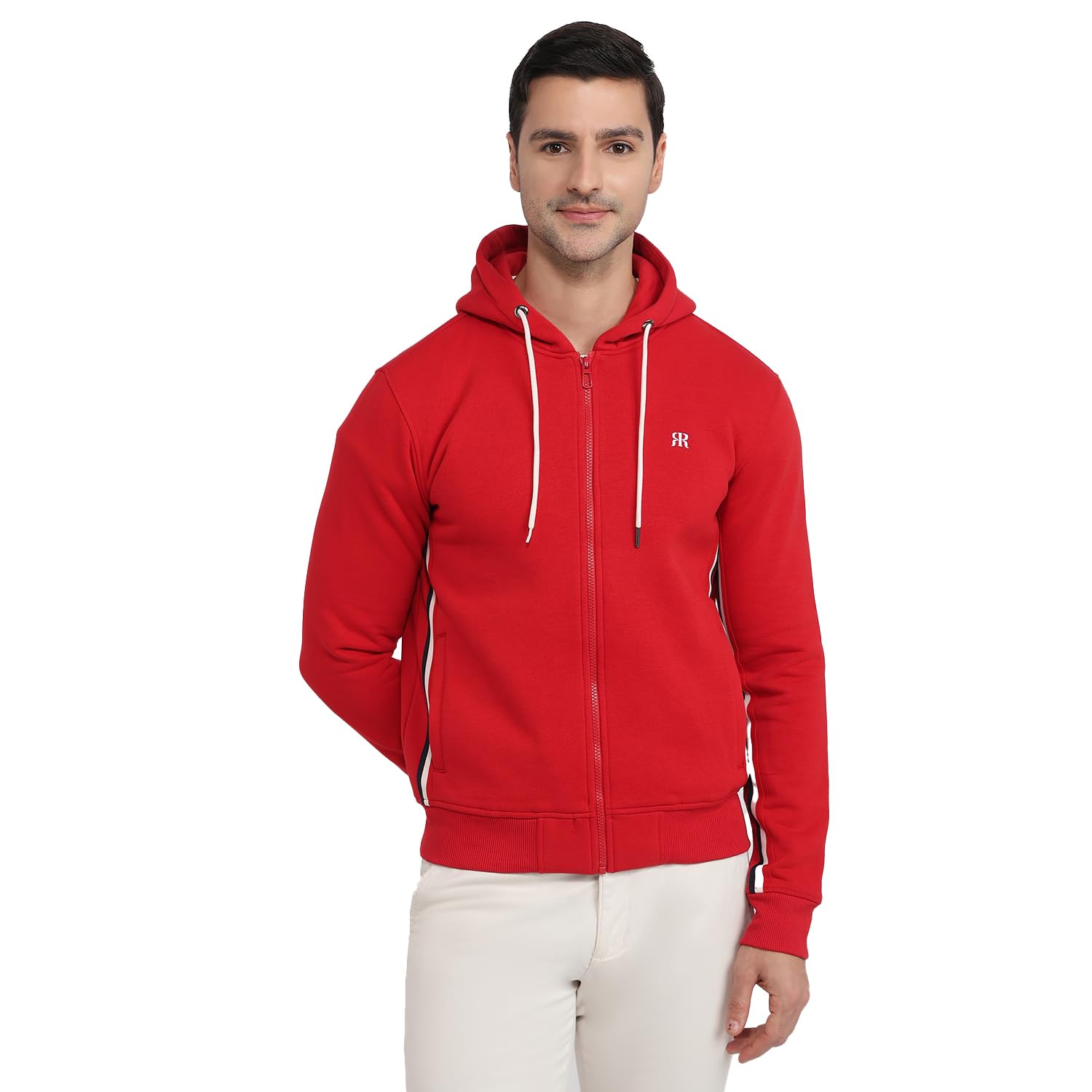 raymond Men Regular Fit Solid Pattern Cotton Polyester Blend Full Sleeve Hoodie Casual Sweat Shirt-picture-35