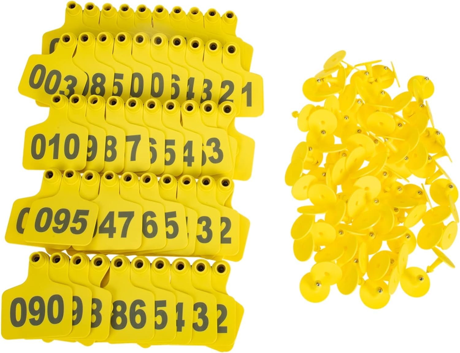 Targhette Auricolari numerate. 100 Pezzi for marcatura delle Orecchie di Pecore, Mucche, vitelli, Pecore, maiali, Etichette identificative for Bestiame 201-300/401-500