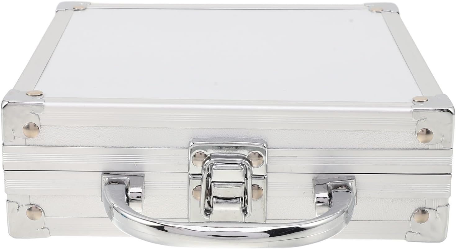 Silver Aluminum Tool Box with Compartments for Office Travel