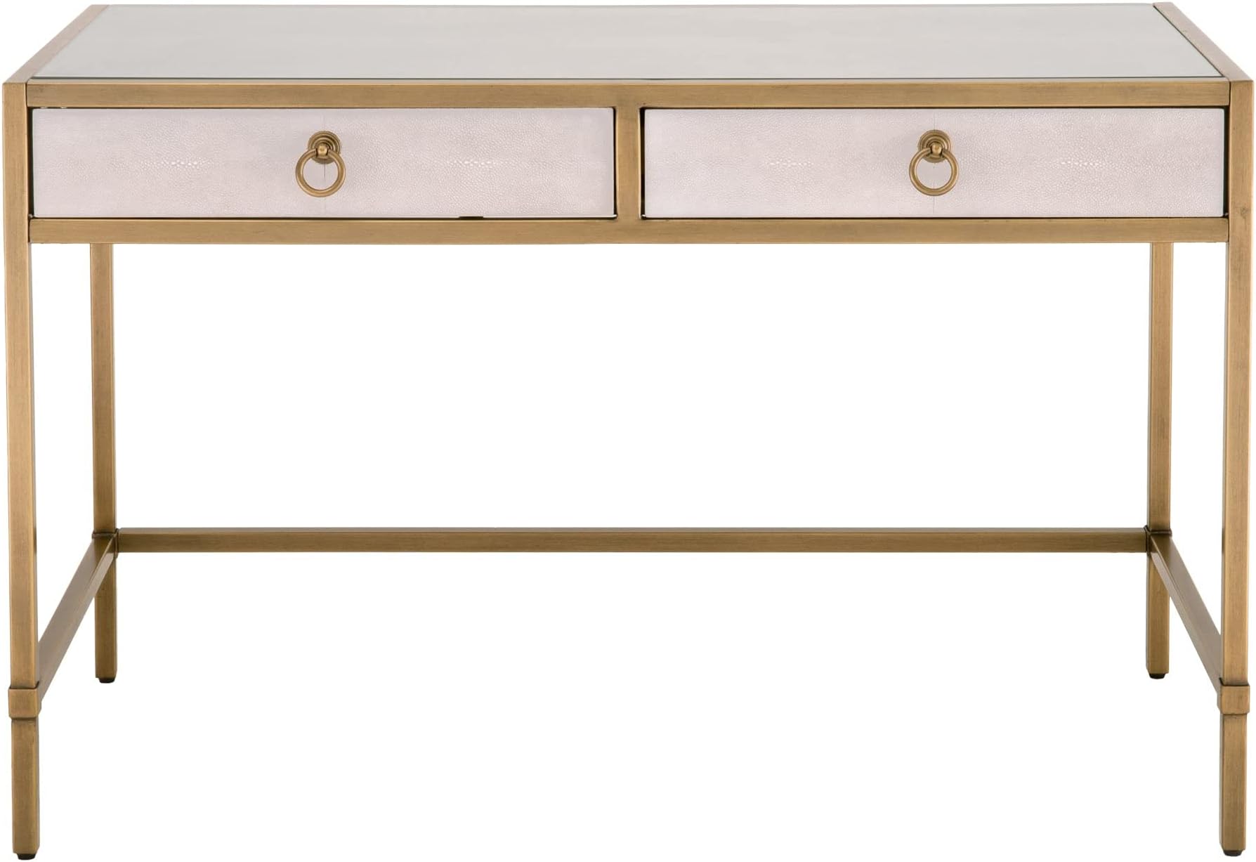 Star International Furniture Traditions Strand Resin Desk in White/Gold