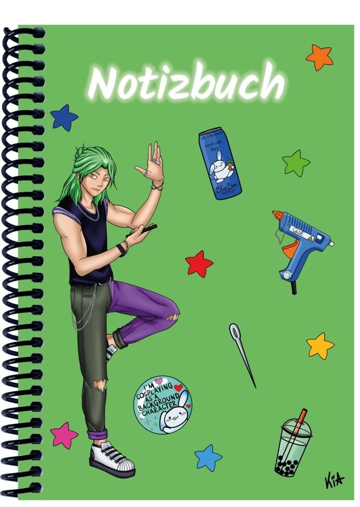 Carnet de notes A4 manga Quinn vert ligné pour vos récits - 5