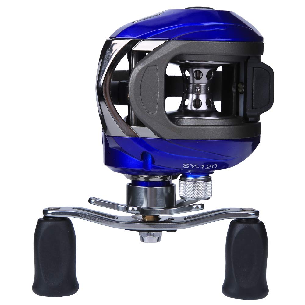 Carrete de Pesca Peso Ligero Duradero Alta Velocidad Baitcasting Carrete de Pesca 14 Ejes Carrete de fundición Fuerza magnética Freno Aparejo de Rueda de Pesca(Mano Izquierda)