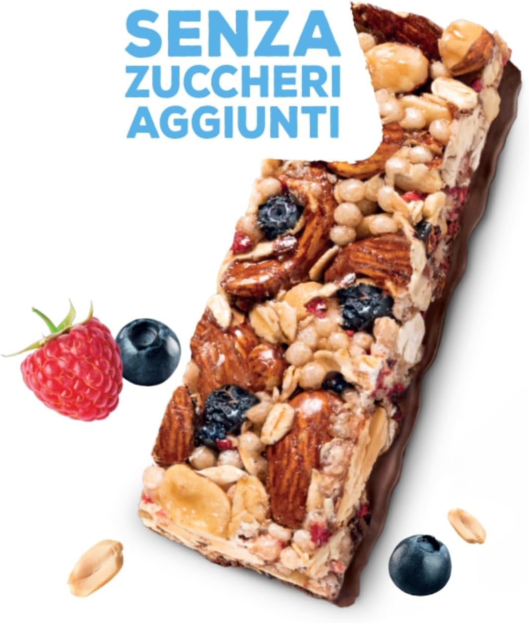 Misura Barrette con Frutta Secca Mandorle, Arachidi, Cioccolato Fondente e Frutti di Bosco Senza Zuccheri Aggiunti 120g - Novità 2024 [CAIYA® BOX da 8 Confezioni]