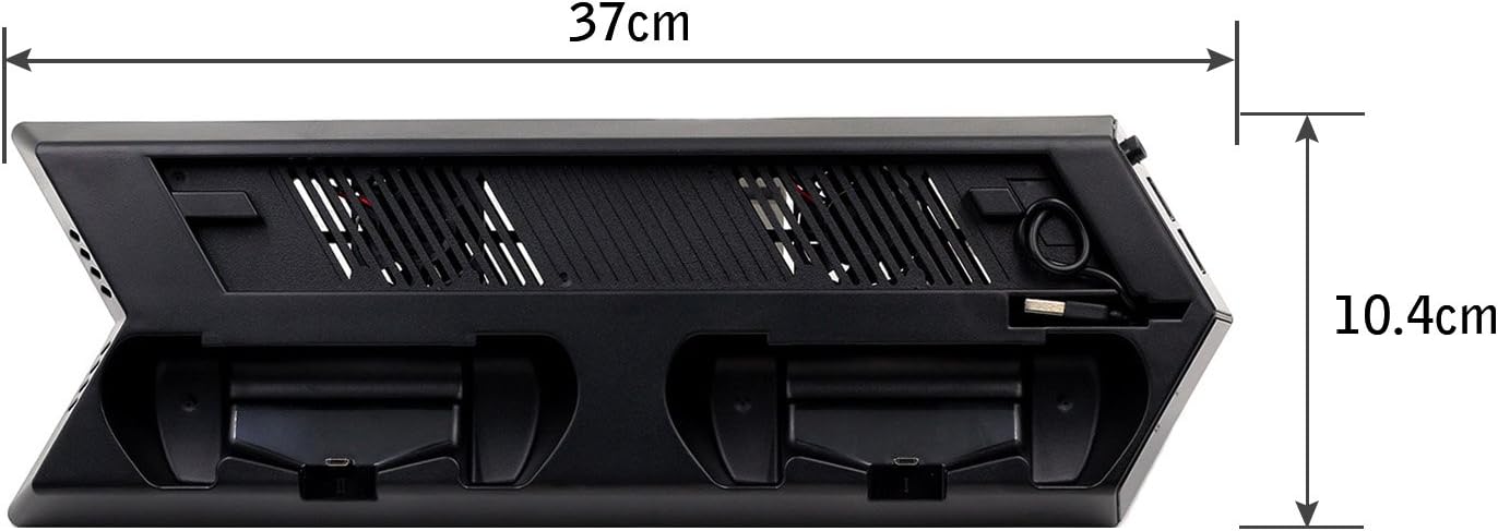 Younik PS-4 Slim Vertical Stand Cooling Fan with Controller Charging Station and USB HUB Charger Ports - 4 in 1 Stand for PS-4 Slim