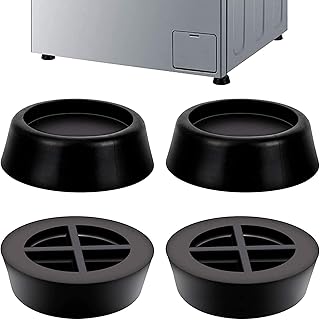 JIJK Podkładki pod stopy w pralce, 2 = 4 szt. mata antywibracyjna i anty-walker, mata chroniąca przed wyciszeniem, amortyzator wstrząsów, antypoślizgowa ochrona przed odchyleniami, używana do suszarki, zmywarki