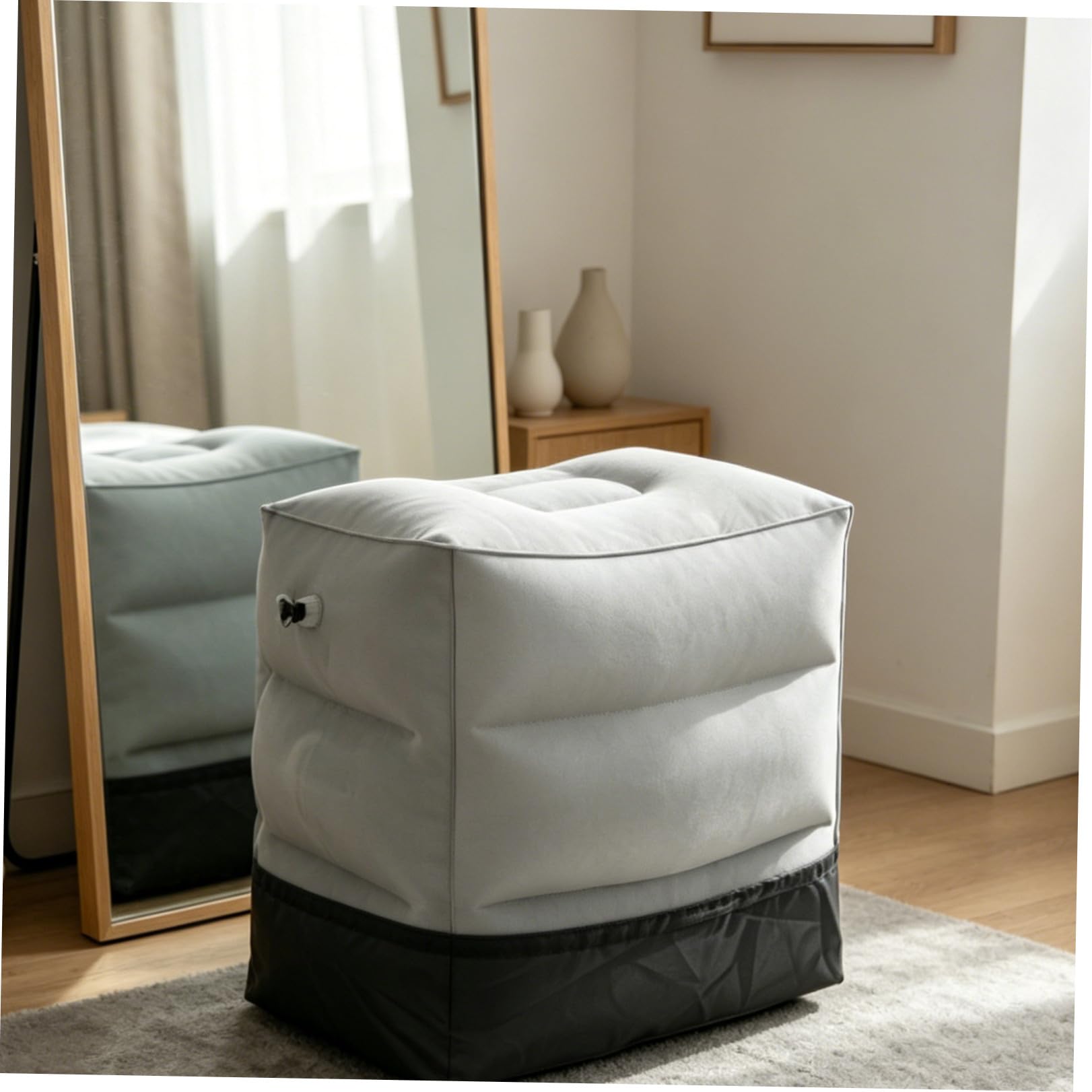 GALPADA 2 Set Poggiapiedi Gonfiabili Portatili da Viaggio Cuscino Ergonomico Regolabile per Supporto Gambe su Aereo Treno Ufficio e Casa Salvaspazio e Leggero
