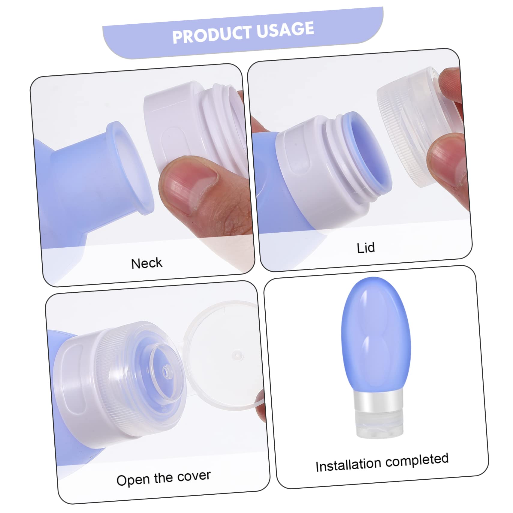 BESTYASH 3 Set Imbottigliato Bottiglie Da Viaggio Da Viaggio Bottiglia Ricaricabile Flaconi Da Toilette Da Viaggio Bottiglie Da Viaggio Ricaricabili Gel Di Silice 3 Pezzi * 3