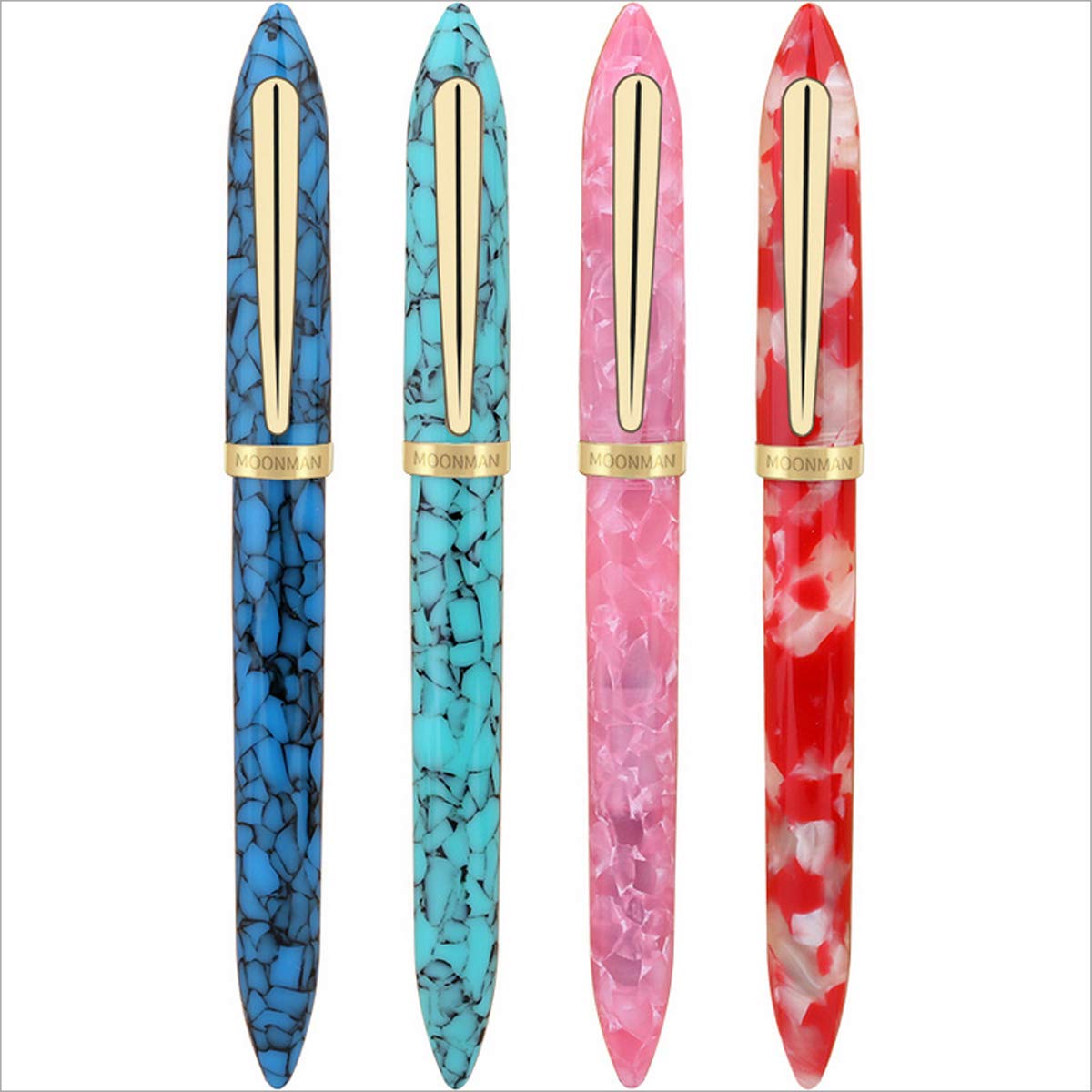 VIDOO Acrylic Resin Fontana Penna 0.38Mm/0.5Mm Scrittura Firma Inchiostro Penne Office Scuola Cancelleria Forniture Regalo per Le Famiglie Amici - Verde - F 0.5Mm
