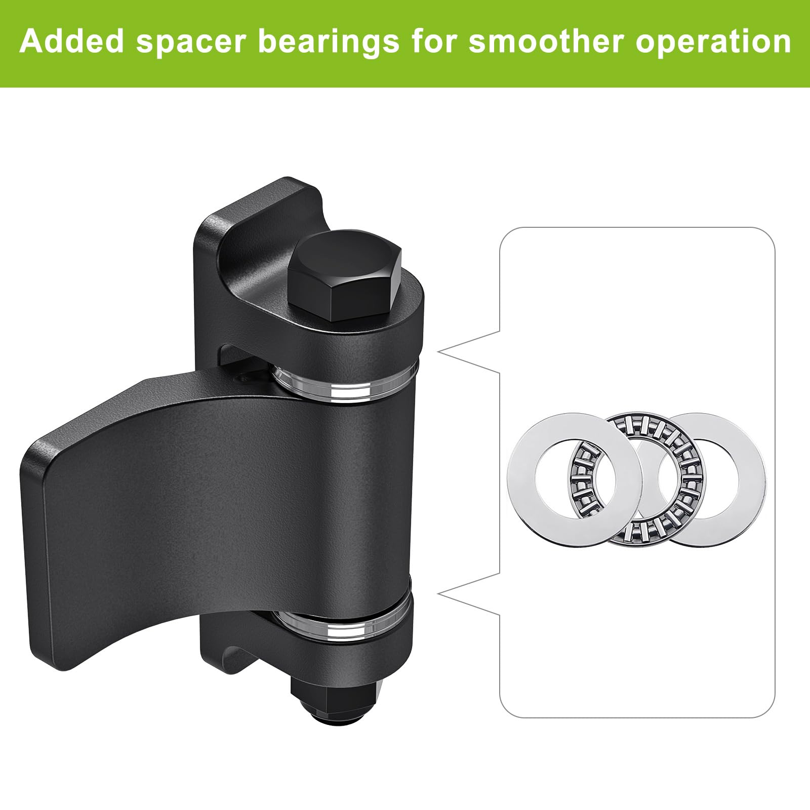 Heavy Duty Weld On Gate Hinges, Steel Hinges with Spacer Bearing & Oxide Coated - Image 3