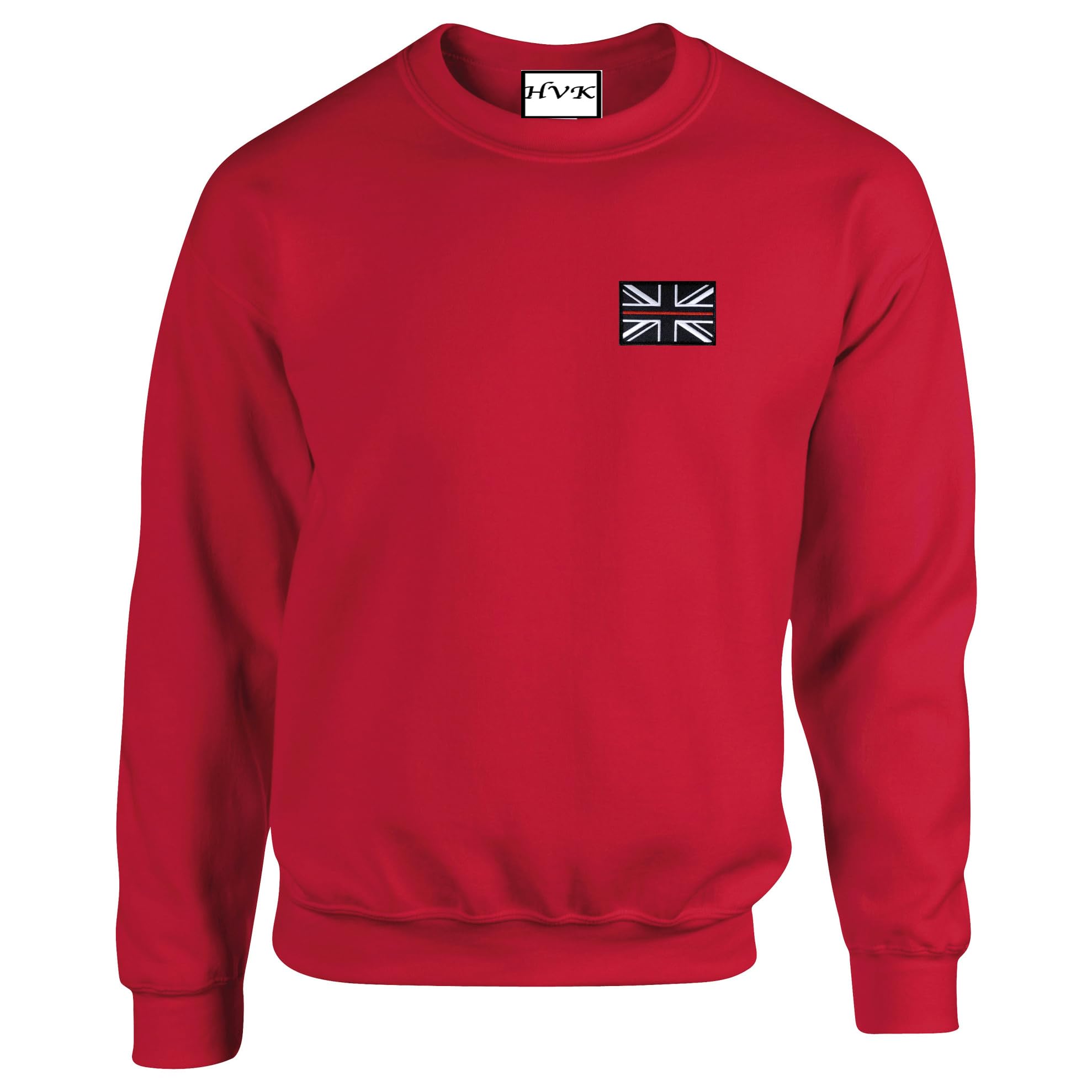 HiViz Kings Thin Red Line Fire Fighter Fireman Embroidered Sweatshirt Pristine Finish (as8, alpha, l, regular, regular, Red)