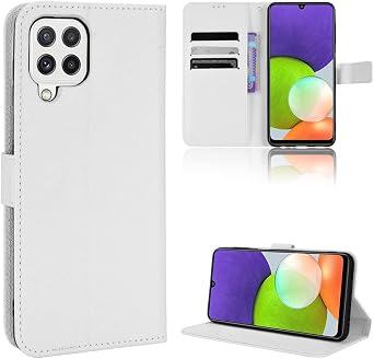 Case for Samsung Galaxy A22 4G Leather Case Cover,Case for Samsung SM-A225F/DSN Galaxy A22 4G / SM-A225M/DSN/SM-E225F/DS Galaxy F22 4G / Galaxy M22 4G Case PU Leather flip Cover White
