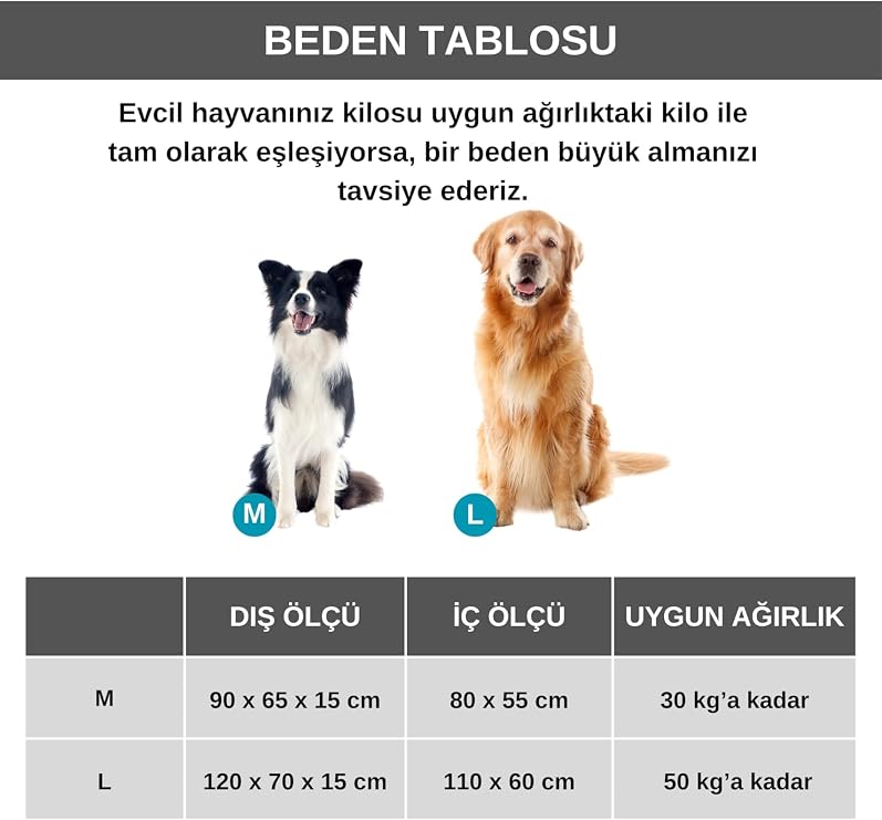 Pet Dreams Akita Lüks Sertifikalı Peluş Kumaş Büyük Irk Kedi/Köpek Yatağı, Kaymaz Altlık (Bej, 90x65x15cm)
