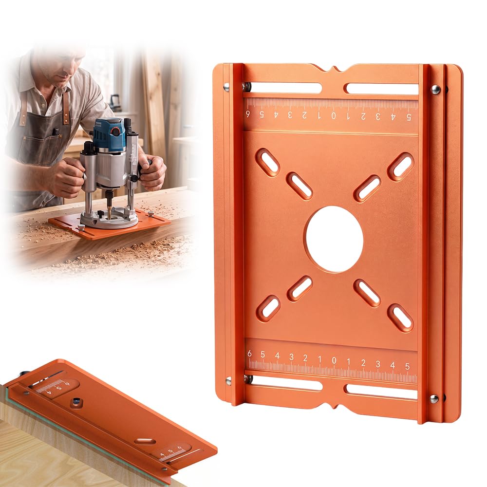 Precision Wood Router Slotting Guide Aluminum Bracket, 2027 New Dual Scale Router Guide, Portable Woodworking Fence Guide for Grooving And Trimming, Workshop Use, Woodworkers，Orange