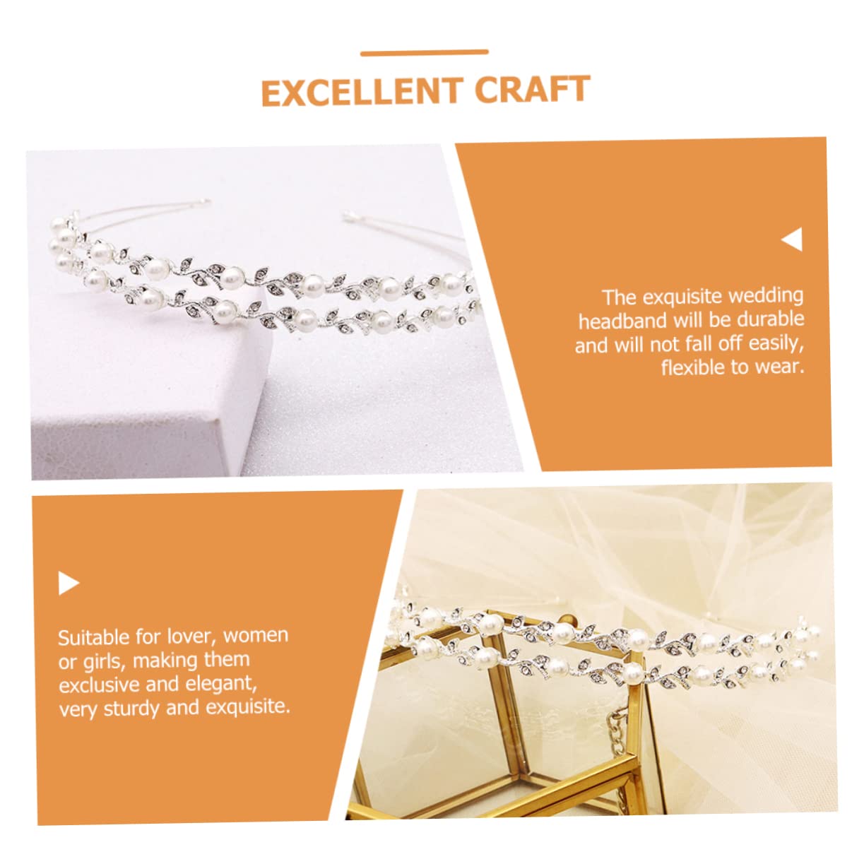 FOMIYES 4piezas Diadema De Perlas Para Novias Accesorio De Pelo De Boda Doble Capa De Plateada Elegante Diadema De Fiesta Para Mujeres Para Bodas y Eventos Especiales