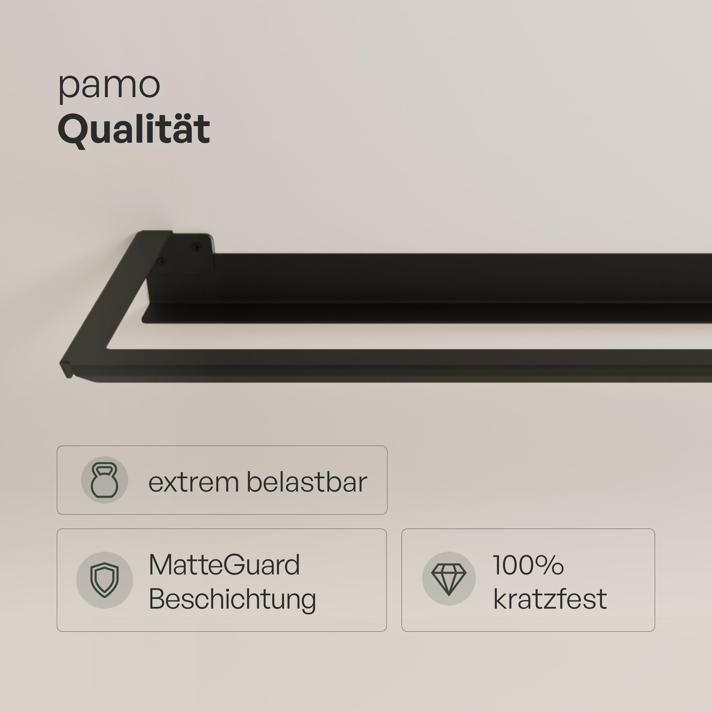 pamo Schuhregal schmal Metall zur Wandmontage 91 x 20 cm | Platzsparender Schuhschrank für Flur, Ankleide oder Schlafzimmer – Schwarze Schuhablage für Sneaker