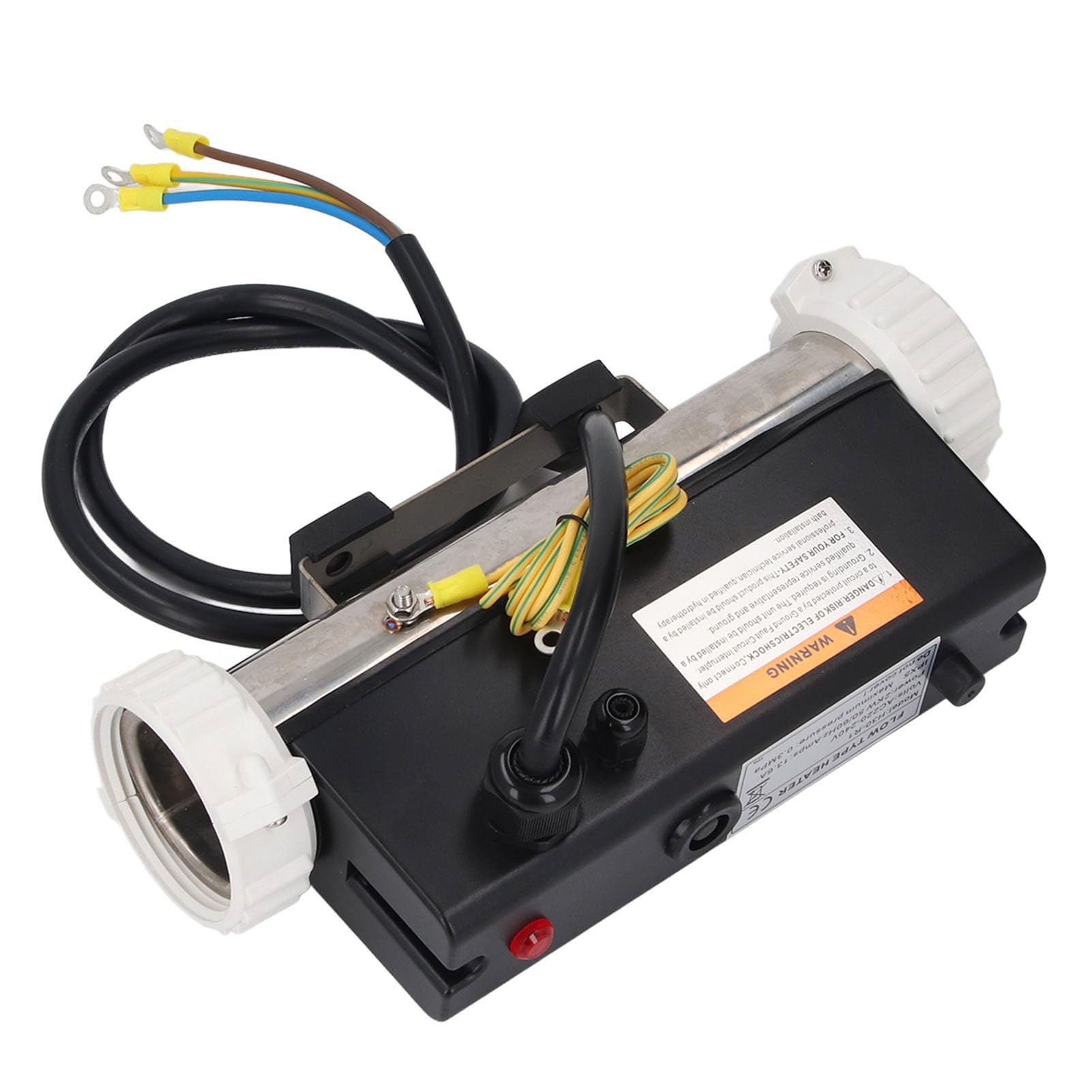 Calentador de Piscina con Cableado Calentador de Eléctrico con Prevención de Quema en Seco, Adecuado para Bañera de Spa, Material de Acero Inoxidable (1KW) (2KW)