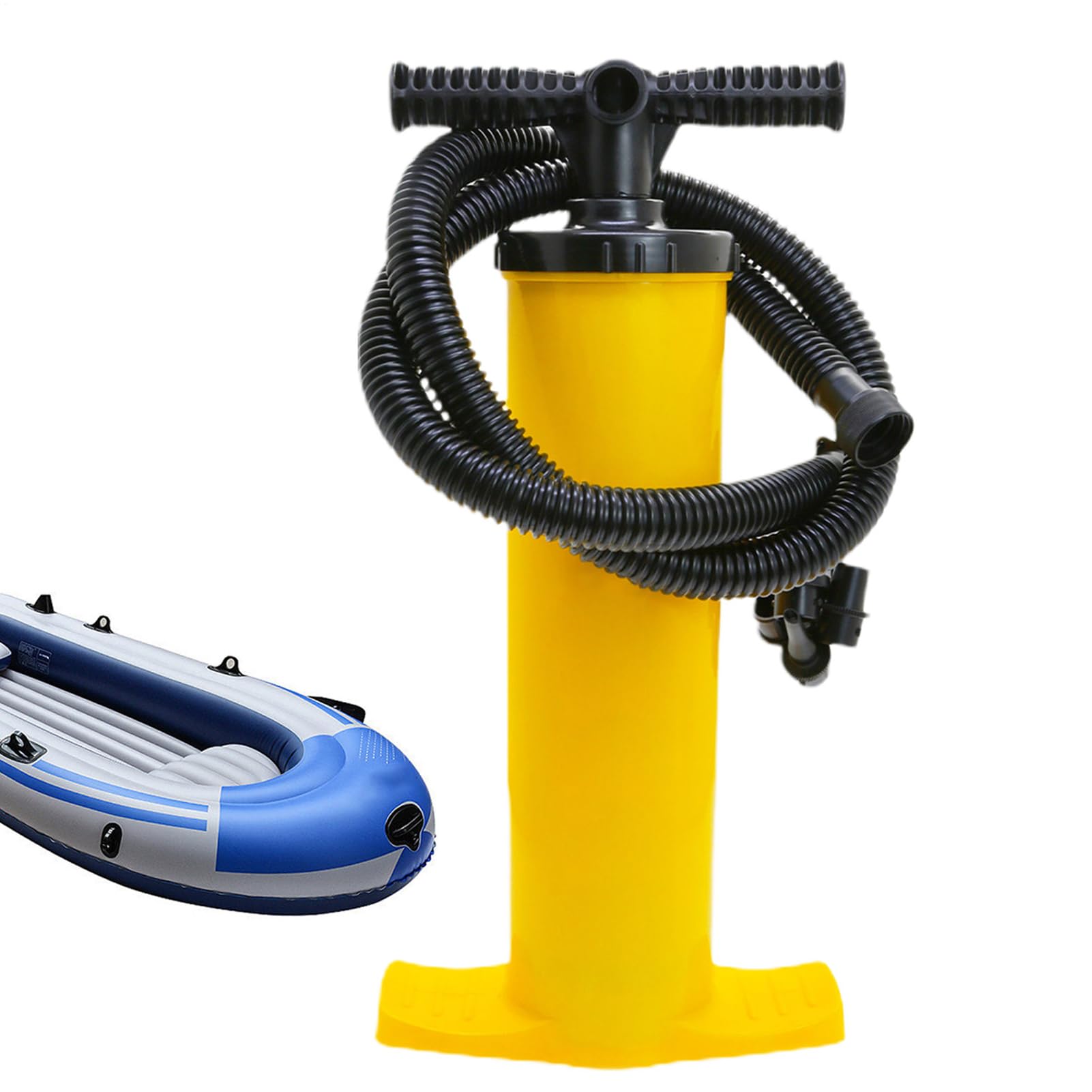 Handluftpumpe Floß – Manuelles Hochdruck-Aufblasgerät, 4-Liter | Kolbenkompressor | Tragbares Multi-Düsen-System, robuste wiederverwendbare Pumpe, ideale aufblasbare Schlauchzelt-Unterstützu
