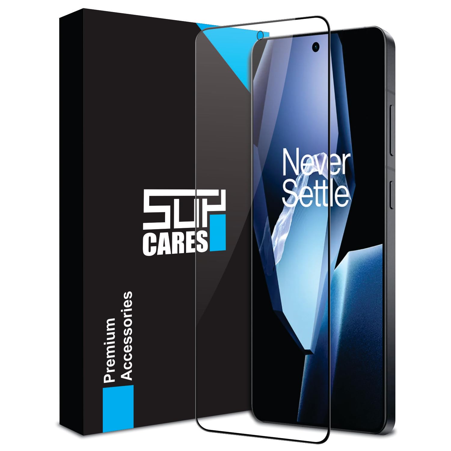 SupCares Military-Grade Gorilla Tempered Glass Screen Protector for OnePlus 13R (6.78 Inch) With Installation Kit | Edge to Edge Coverage | Black