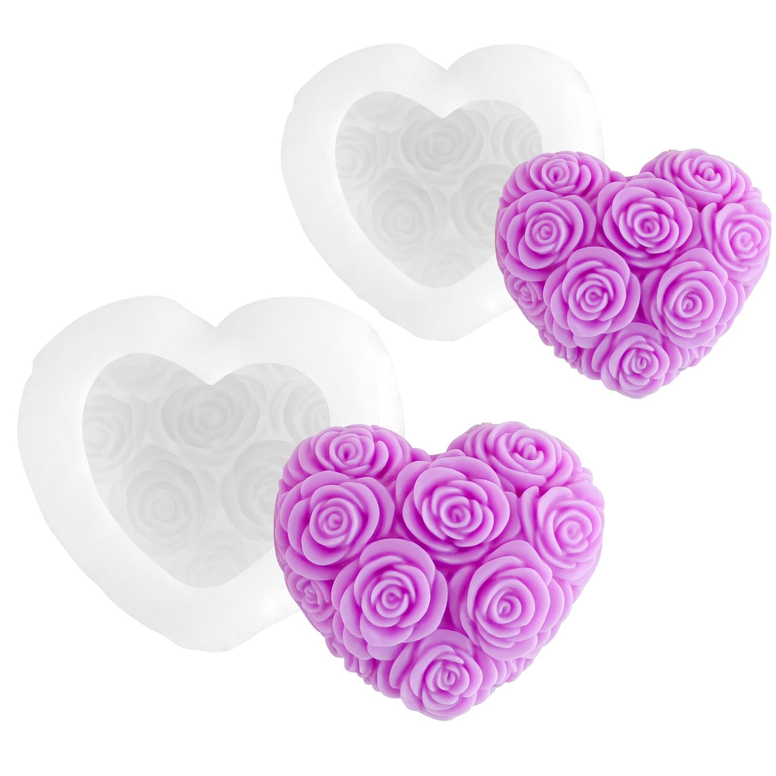 Msioytog J55051 And J55052 Professional Rose Making Flexible Demolding Designs For Craft And Enthusiasts Making
