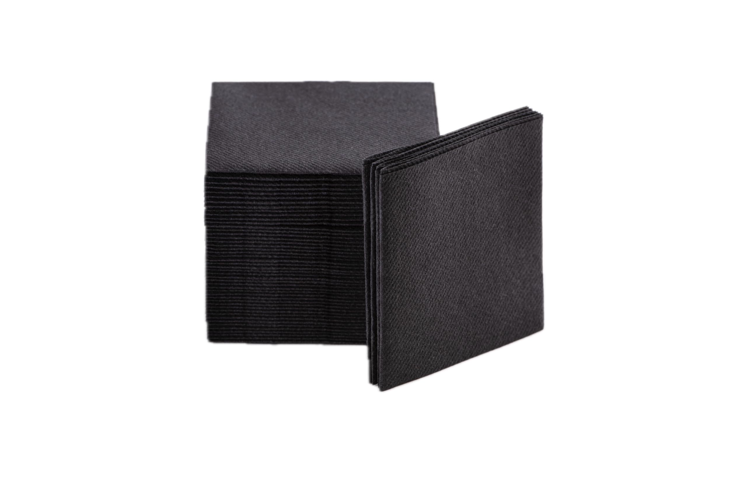 Moyes Home Cocktail Napkins, Disposable Luxury Linen Like Airlaid Beverage Napkins, Soft, Absorbent, Restaurant Bar Cocktail Napkins for Kitchen, Parties, Weddings,Dinners or Events (Black)