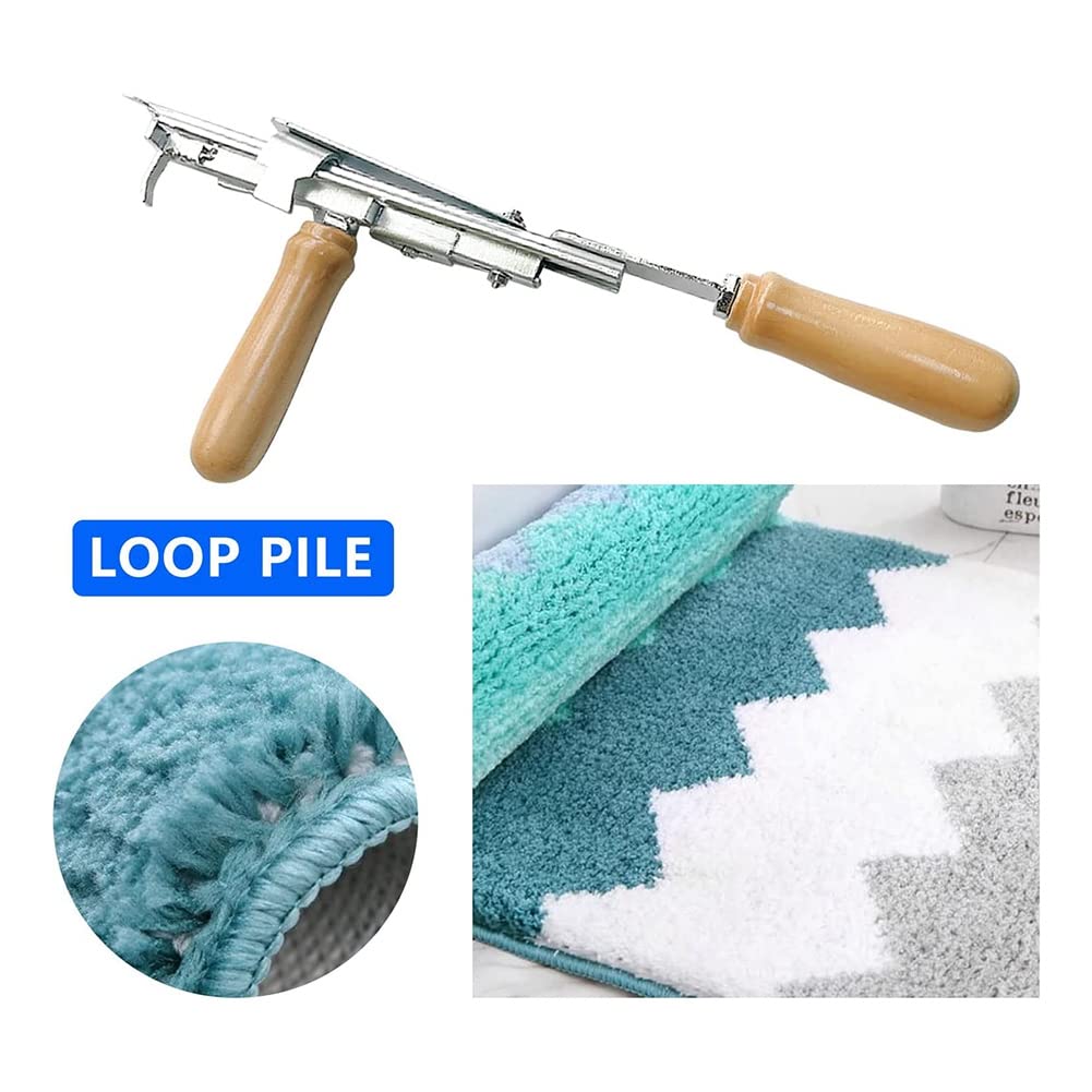 Herramienta de Tufting Manual para Alfombras, Kit de Tufting Ajustable MáQuina de Tufting Hecha una Mano Velocidad Manual Tejido Industrial de Alfombras A