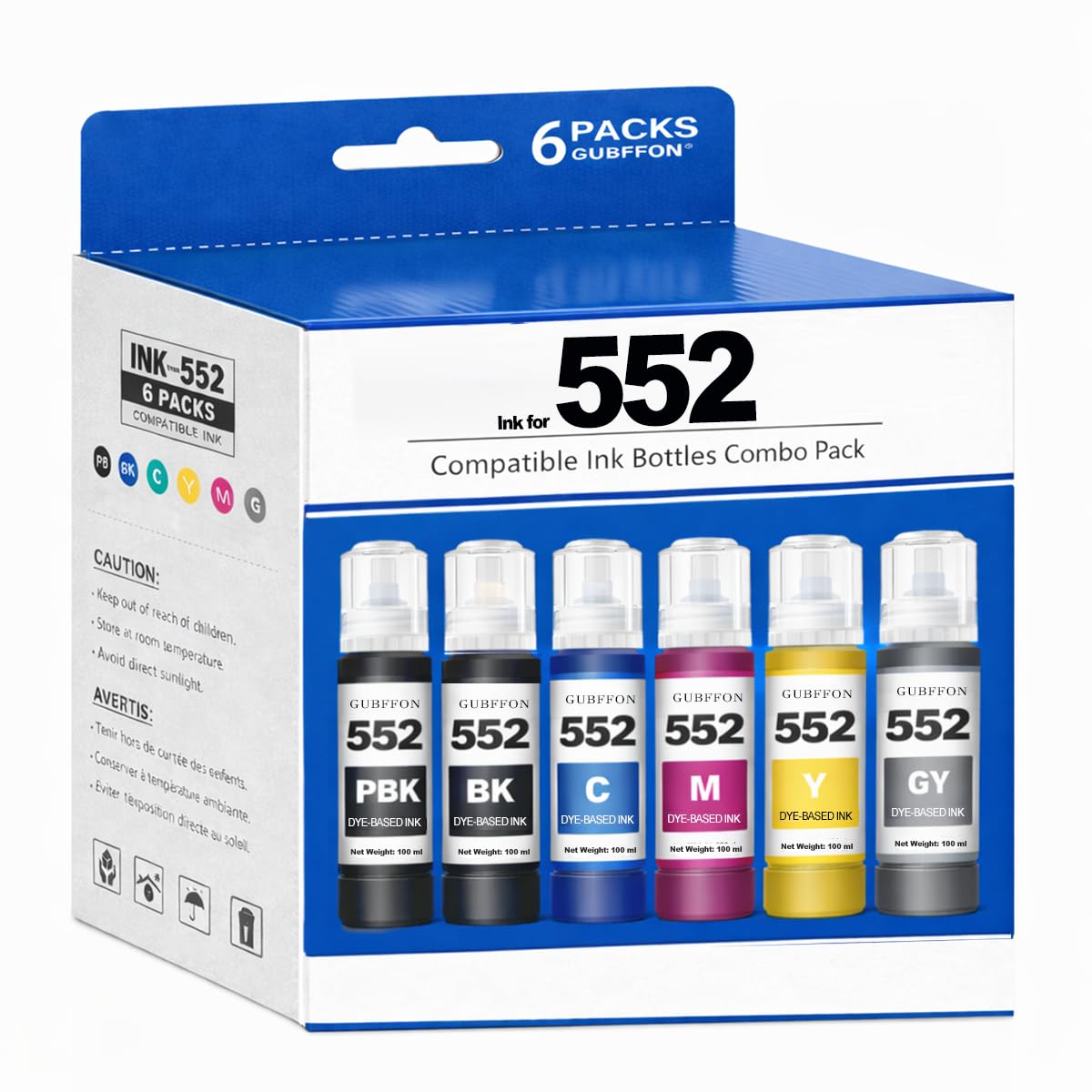 552 Ink 600ml Refill Ink Bottle Replacement for EcoTank ET-8550 ET