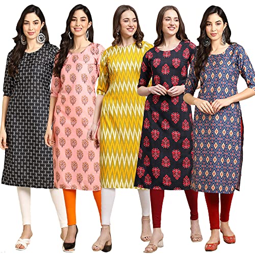 Image of Pinkmint Women's Crepe Digital Print Straight Kurta (D-353-345-369-360-370)