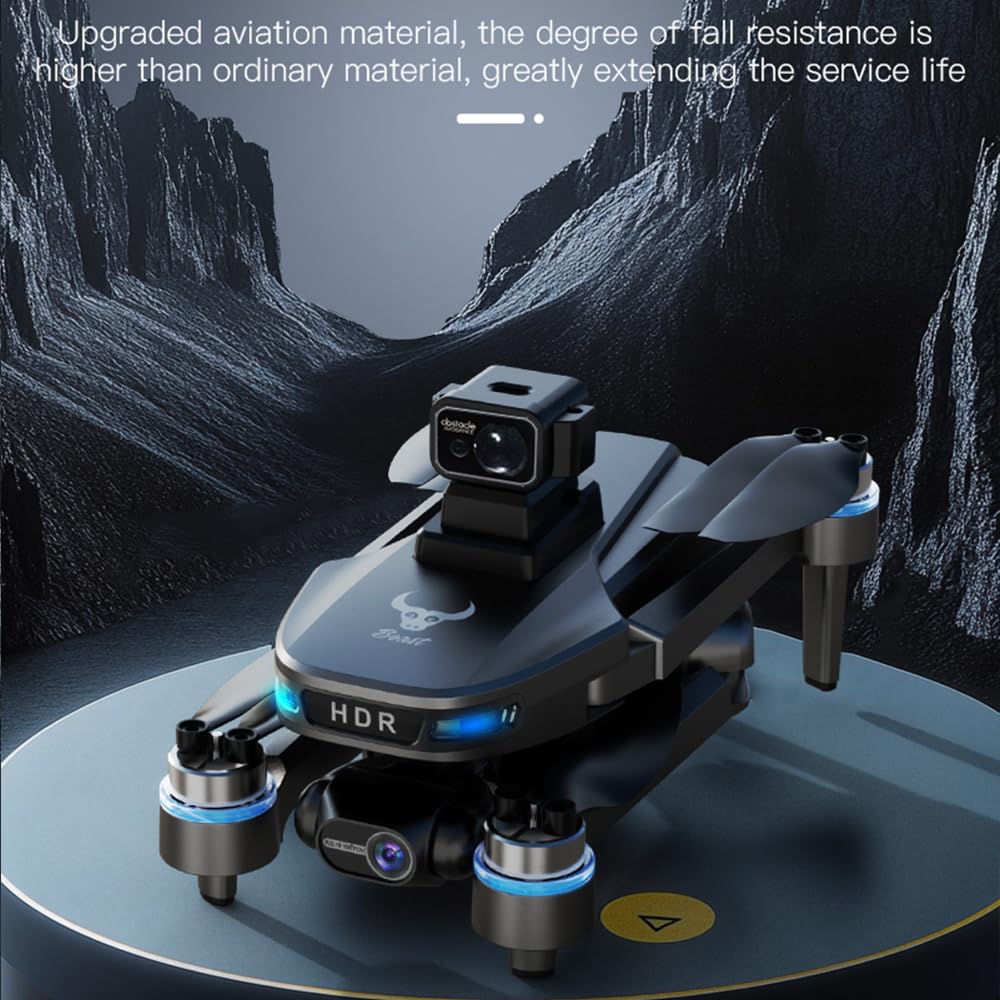 Drohne mit 4K Kamera für Erwachsene, 3 Achsen Gimbal Stabilization, 3 km Videoübertragung, 6,5-Zoll-Bildschirm, Flugzeit 90 Minuten,Professionelle Drohne, 2 Batterien, Grau