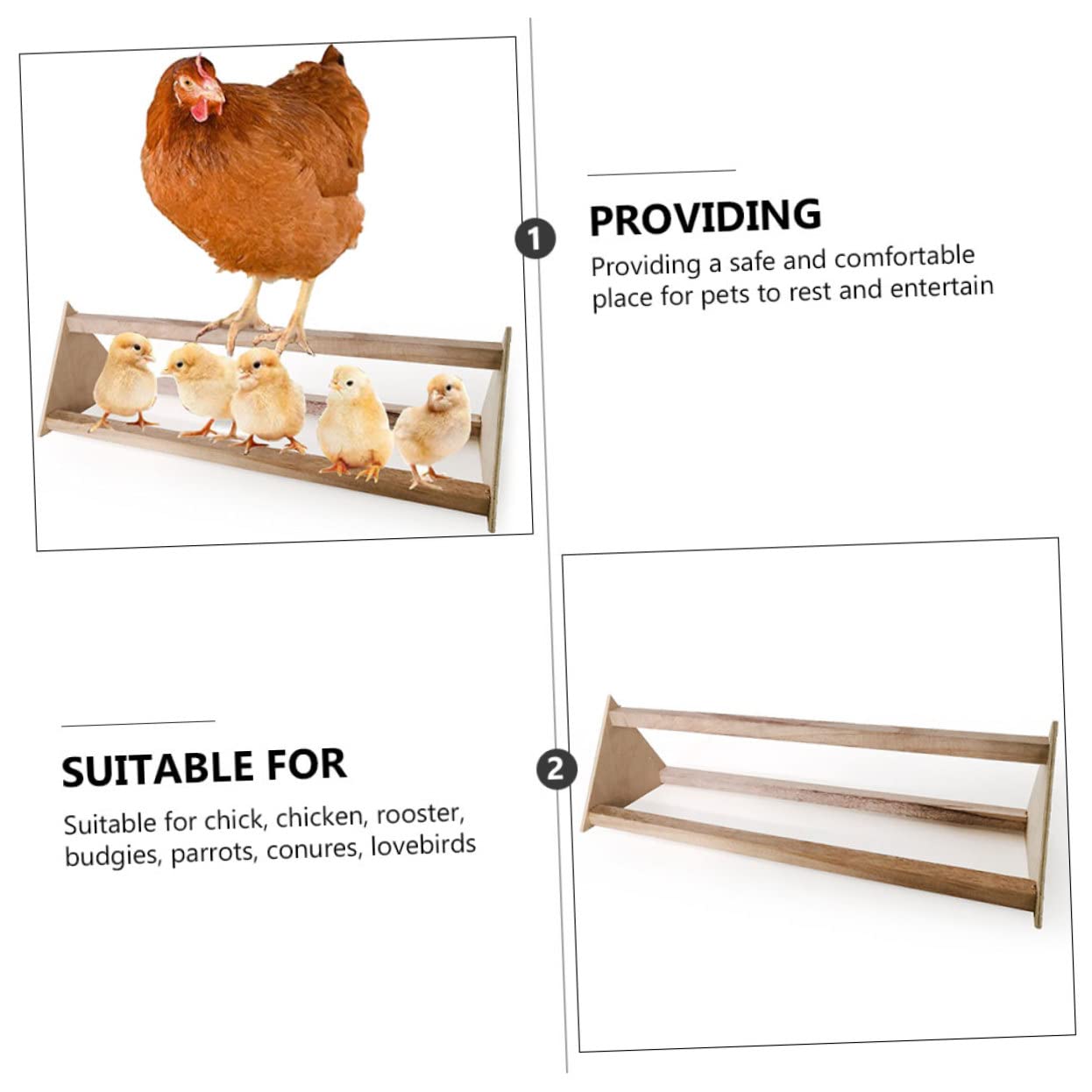 TOYANDONA 2 Pezzi Posatoio per Uccelli in Legno Naturale per Galline Pappagalli Trespolo Stabile Accessorio per Pollame Uccelli Domestici Facile da Usare