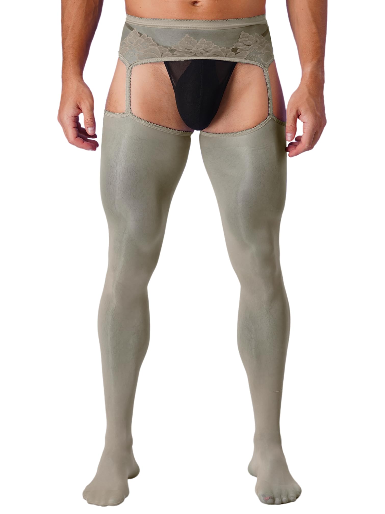 Nyeemya Herren Strumpfhose - Nylon Strumpfhose Mit Offenem Schritt Für Dessous Und Reizwäsche