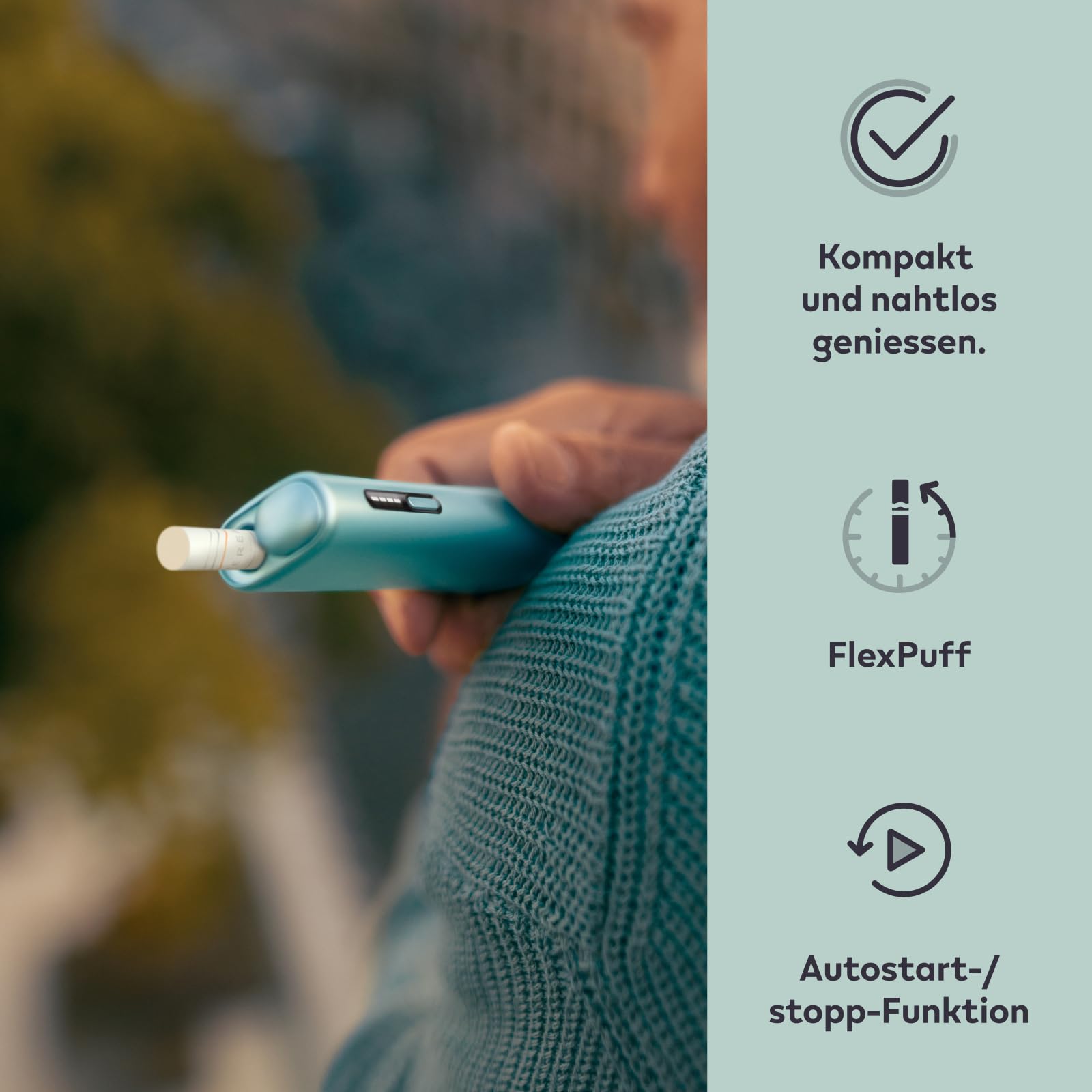 IQOS ILUMA i ONE Kit Breeze Blue - Tabakerhitzer (in 5 Farben) - für TEREA Tabaksticks - unsere beste Alternative zur Zigarette