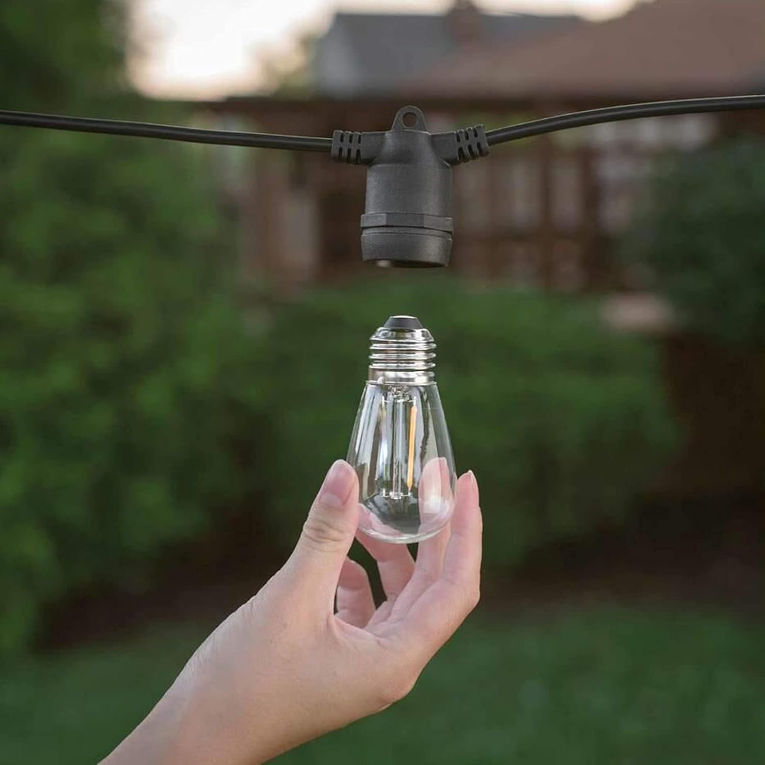 Flаѕh Sаlе Buу 1 gеt 1 51FT Solar String Lights Outdoor, String Lights IP65 Waterproof , Heavy-Duty Outdoor String Lights with Shatterproof Edison Bulbs for Patio, Backyard, Party (Warm White)