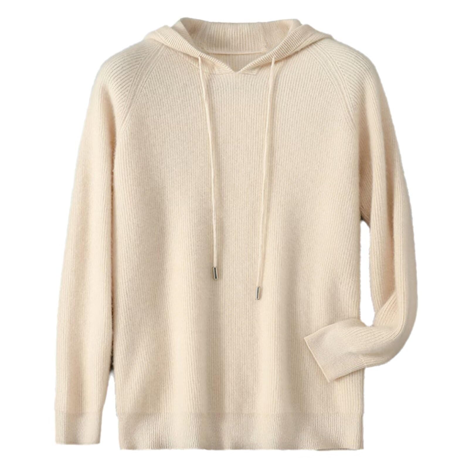 HNVAVQ Herren Kapuzenpullover Langarm Strickpullover 100% Kaschmir Freizeit Hoodies für Herren