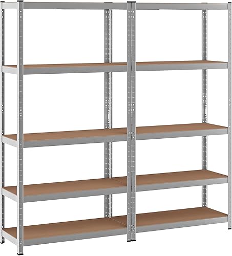 ERGOMASTER Estantes de almacenamiento de garaje de 5 niveles, estantería de garaje de 1925 libras, estantería resistente, ajustable, sin pernos,
