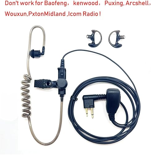 Miniatura 10 de Walkie Talkies auriculares con micrófono 1 pin Covert Air Acoustic Tube Headset para Motorola Talkabout MH230R MR350R T200 T200TP T260 T260TP T600