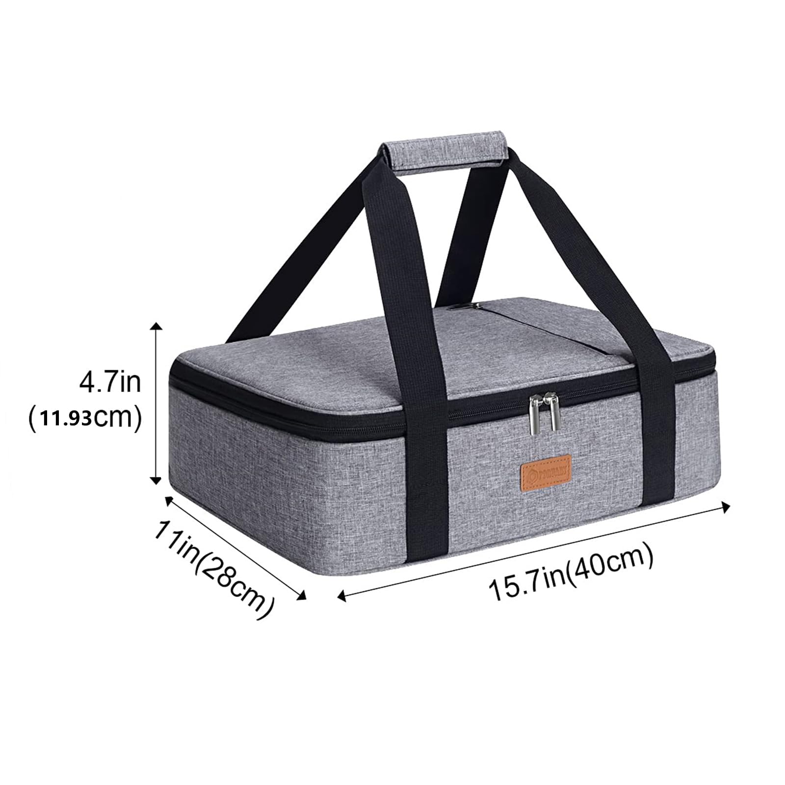Cacerola para alimentos fríos o calientes, bolsa aislante expandible, perfecta para lasaña, para comidas compartidas, picnics, playas, viajes, se adapta a una fuente para hornear de 15.7 x 11
