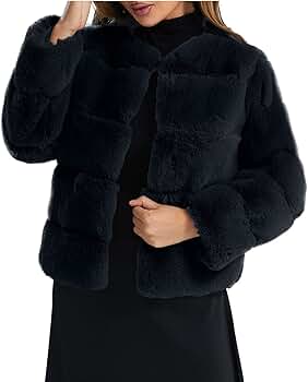 Womens Vintage Faux Fur Jacket Fashion Long Sleeve Coat