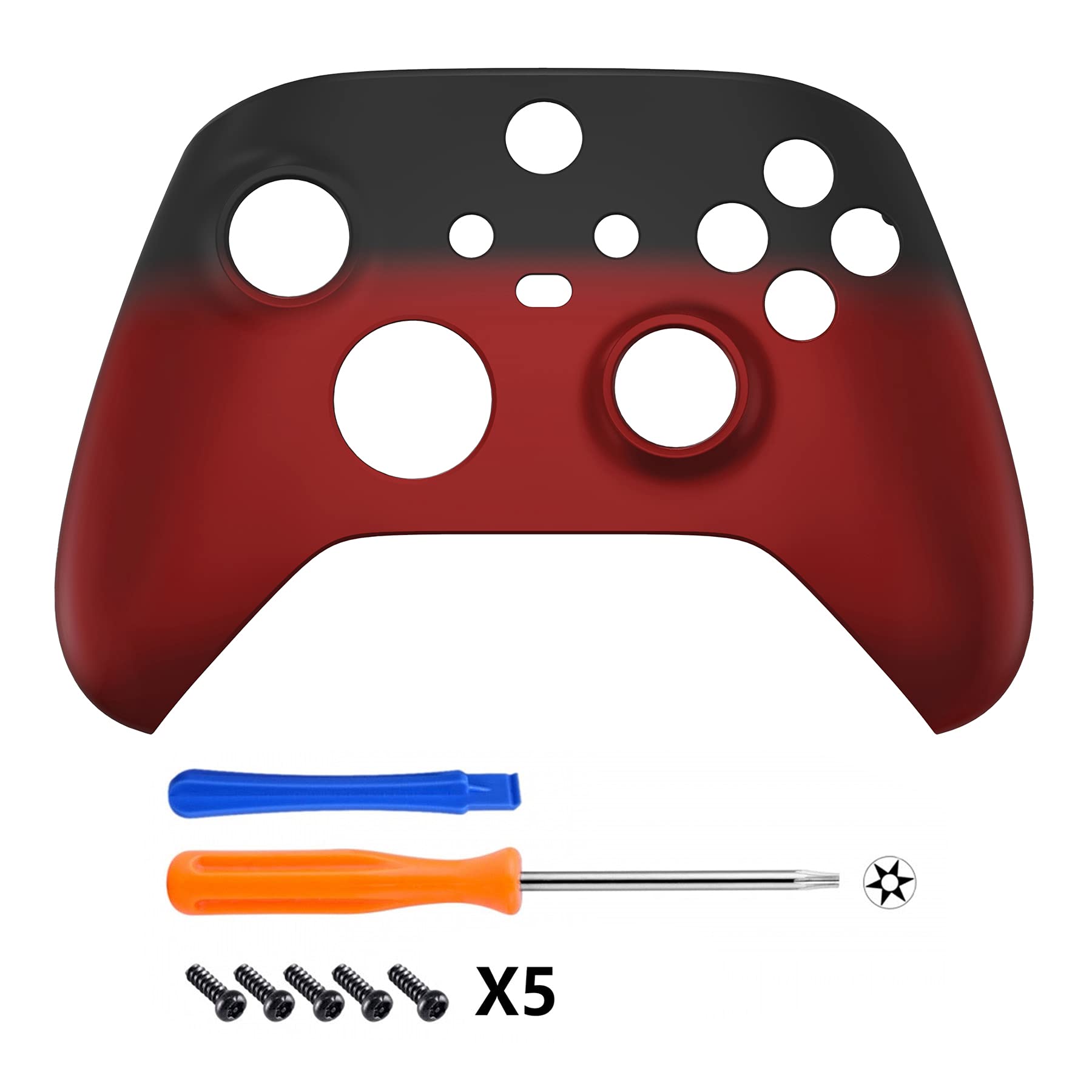 eXtremeRate Replacement Shell for Xbox Series X & S Controller - Personalized Upgrade - Shadow Red Soft Touch Grip Custom Cover Case Faceplate for Xbox Core Controller [Controller NOT Included] - 4