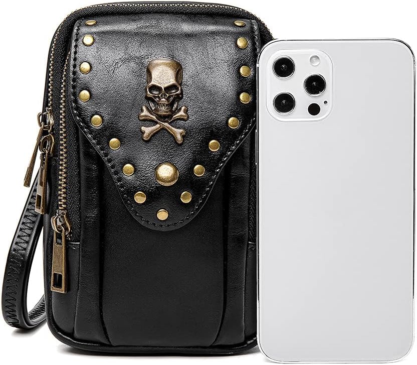 Small Crossbody Bag Shoulder Purse Leather Belt Pouch Travel Phone Holder Punk Medieval Vintage Festival Costume Accessory
