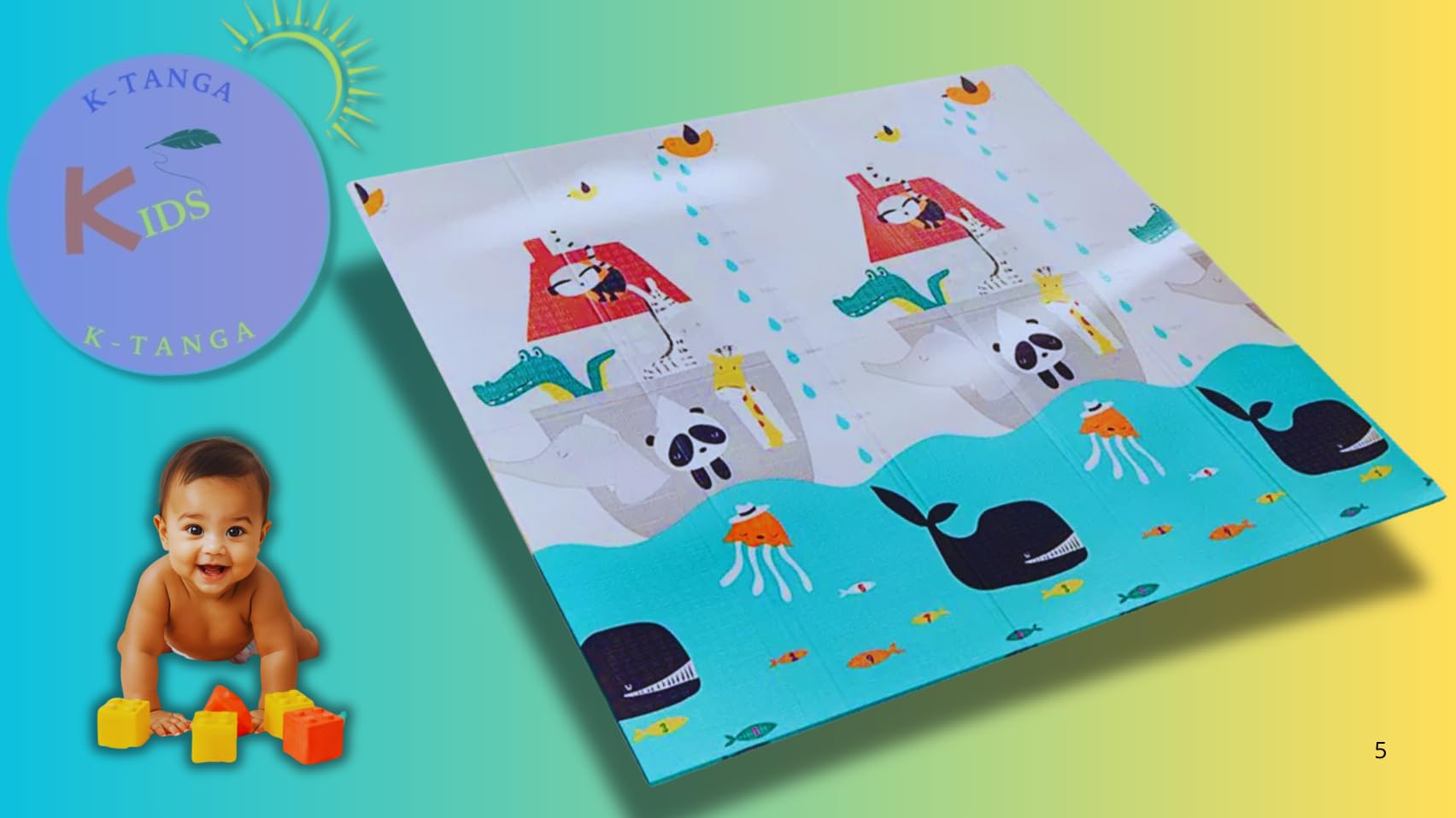 Tapis D'éveil Et De Jeux Antidérapant - Tapis De Sol Bébé Tapis extérieur imperméable, Tapis de Motricité Bébé, Grande Taille Et Épais, pour Chambre De Bébés, Enfants Dessins Amusants