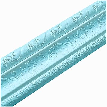 90"x 3" Self Adhesive Flexible Foam Molding Trim, 3D Sticky Decorative Wall Lines Wallpaper Border for Home, Office, Hotel DIY Decoration, Blue