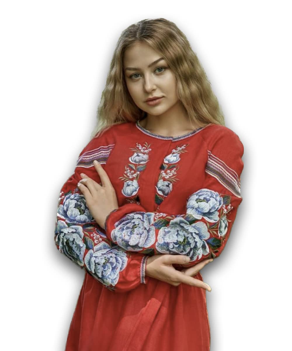 Linen Embroidered Traditional Dress Ukrainian Vyshyvanka