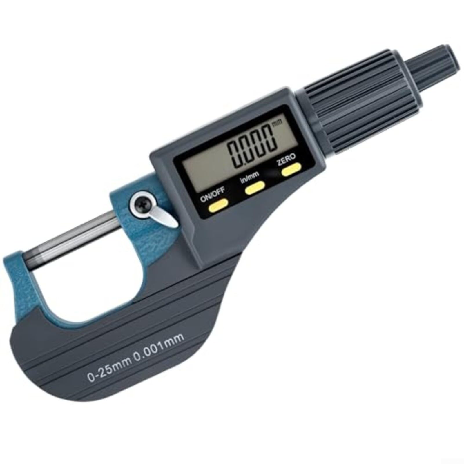 Micrómetro digital de 0 a 25 mm, medidor electrónico de precisión de 0,001 mm, punta de carburo, reinicio de punto cero, para ingeniería y fabricación de joyas