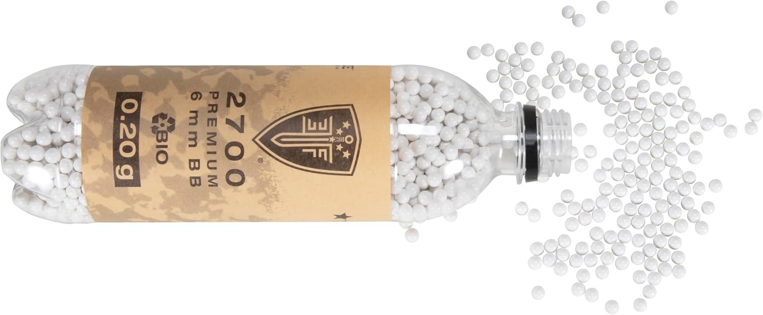 Elite Force Premium Biodegradable 6mm Airsoft BBS Ammo.20 Gram, 2700 Count, White, 2279-BIO