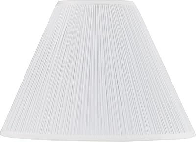 Aspen Creative 33137, Mushroom Pleated Traditional Spider Lamp Shade, White, 9